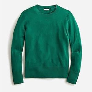 I Crew cashmere crewneck sweater in jungle green, NWT.